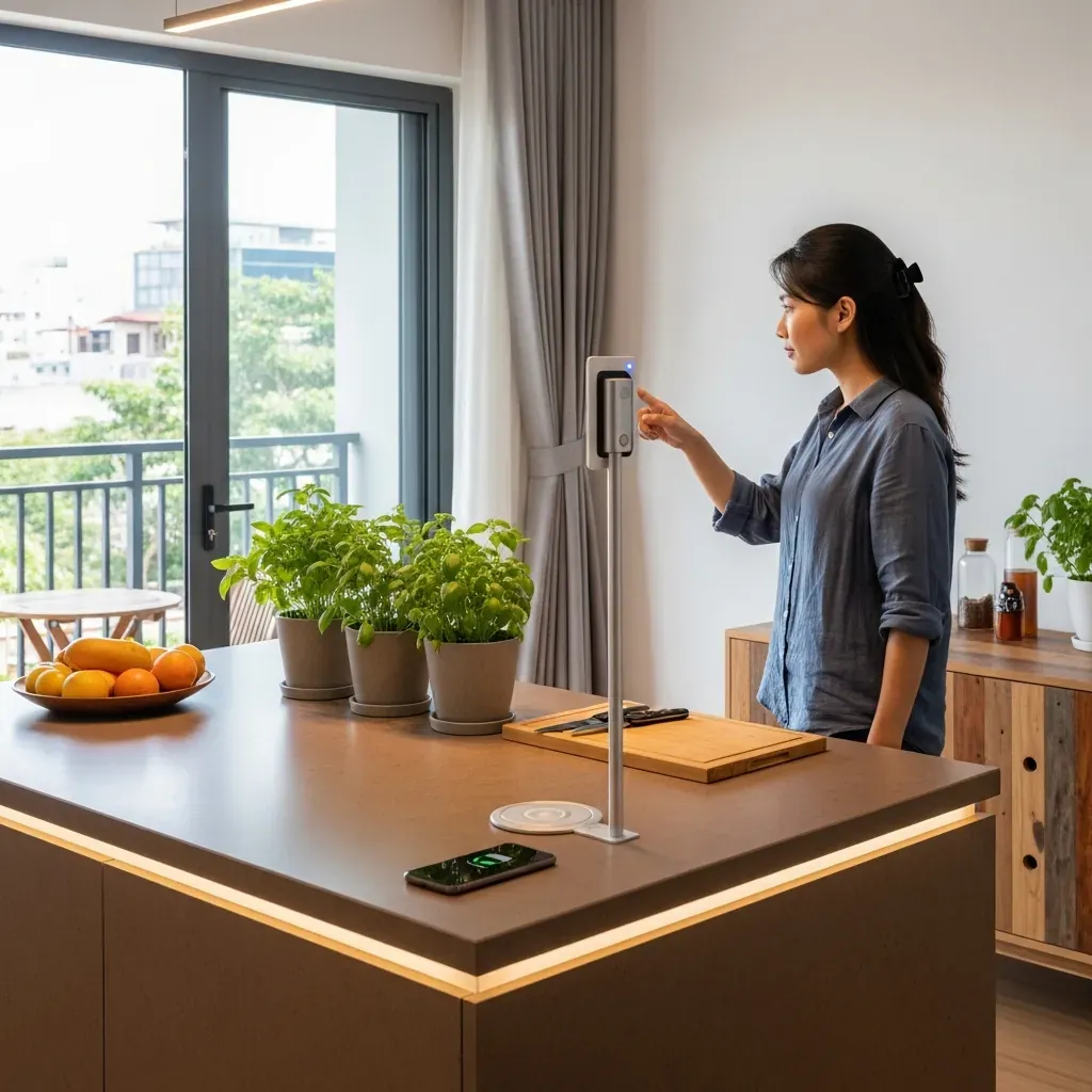 Xu hướng bàn đảo bền vững và thông minh trong nội thất Việt