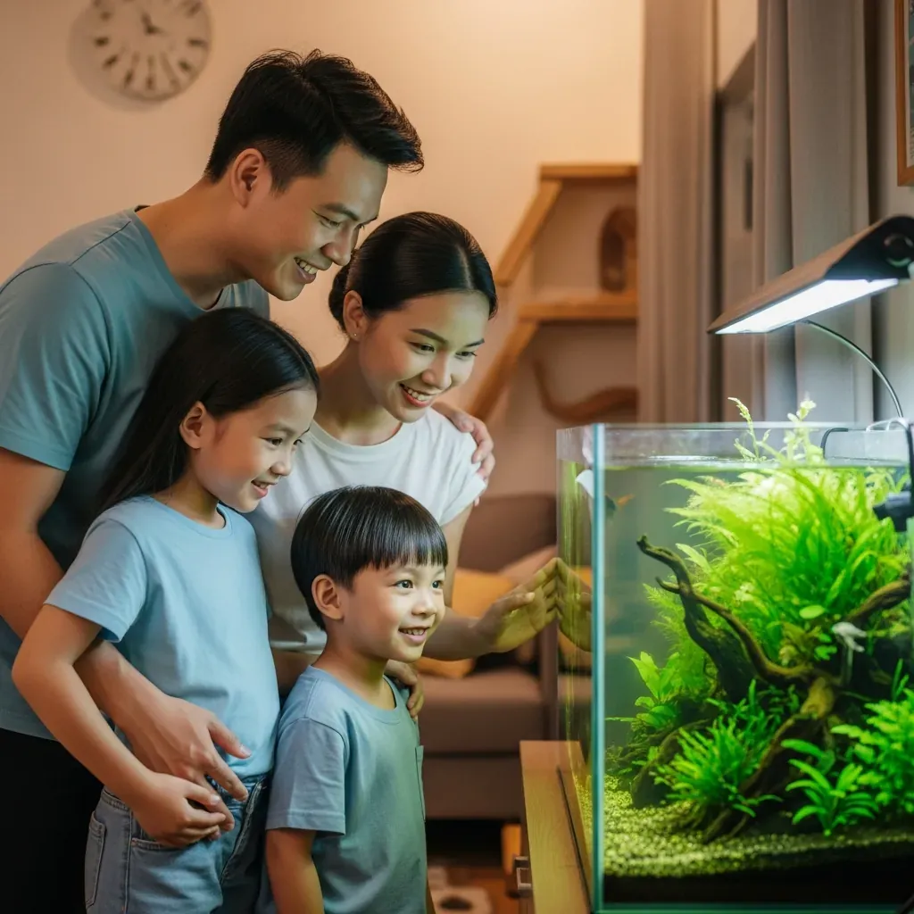 Gia đình Việt ngắm bể thủy sinh trong xu hướng sống hiện nay