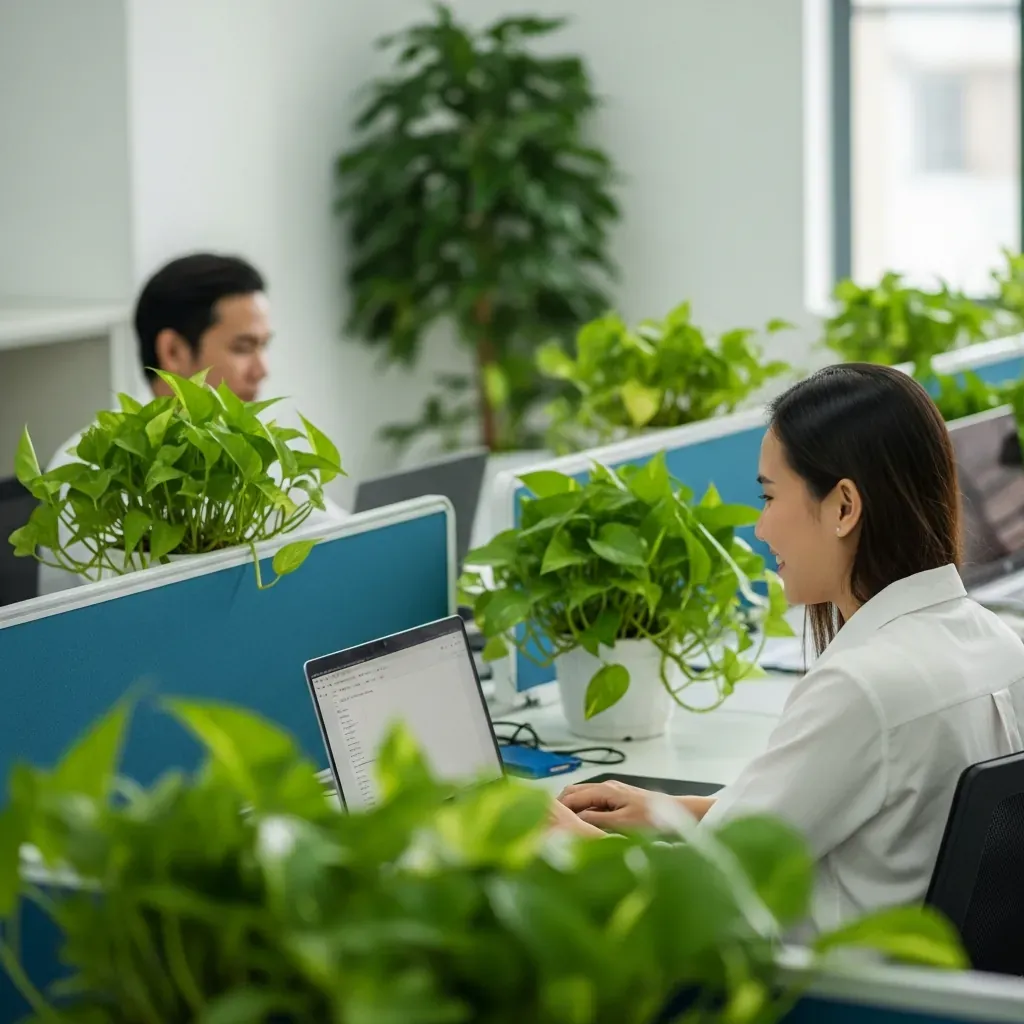 Văn phòng nhiều cây xanh giúp nhân viên Việt làm việc hiệu quả hơn
