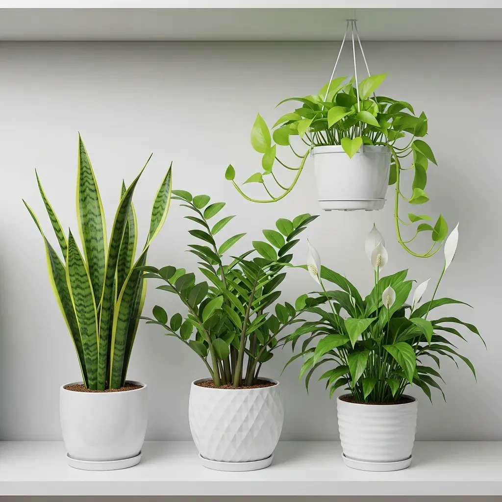 Bốn loại cây văn phòng dễ sống: lưỡi hổ, kim tiền, trầu bà, lan ý