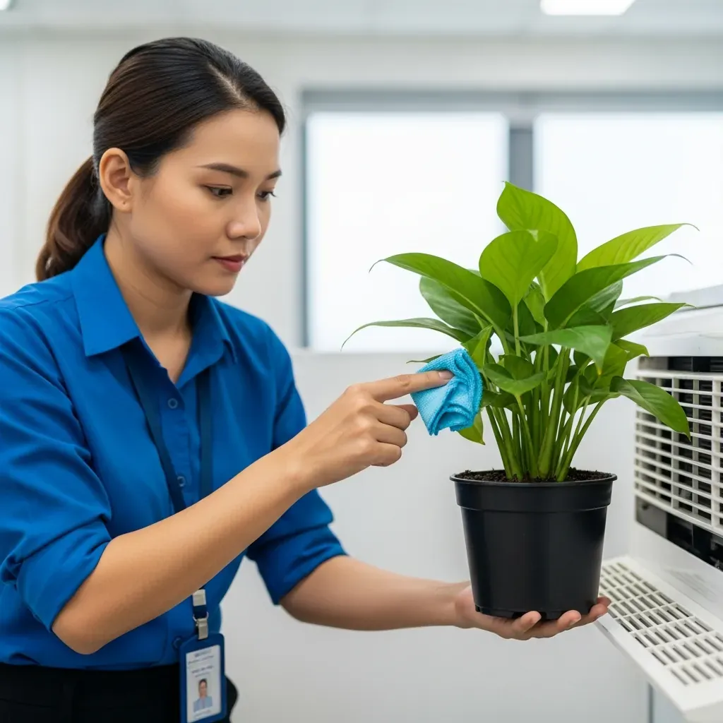 Tự kiểm tra nhanh độ ẩm đất và lau lá trước khi xử lý cây