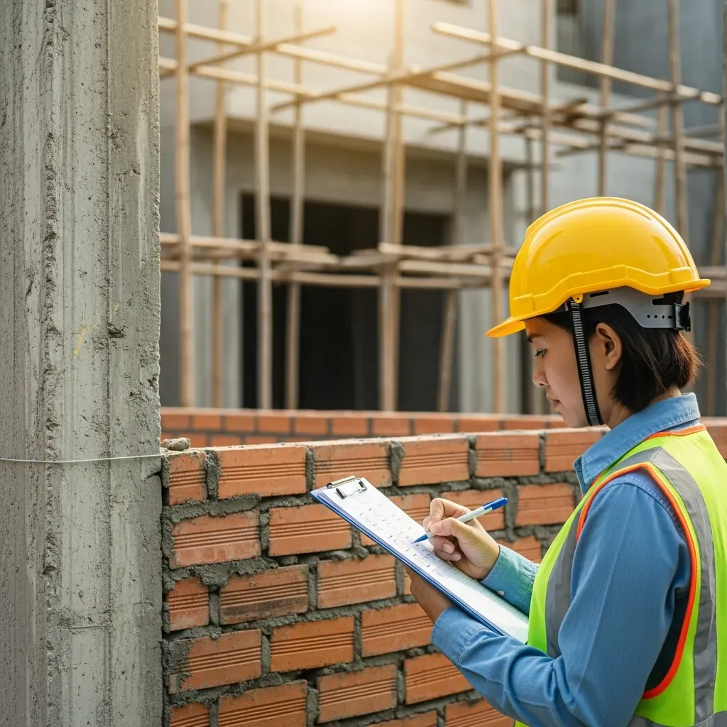 Thanh tra viên lập biên bản hiện trạng chất lượng kém.