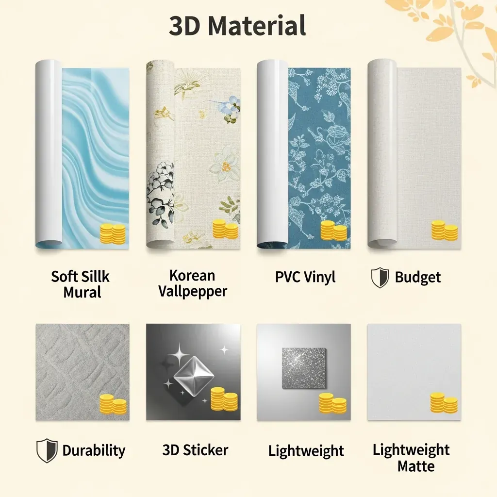 So sánh các loại decal 3D theo chất liệu, độ bền và giá