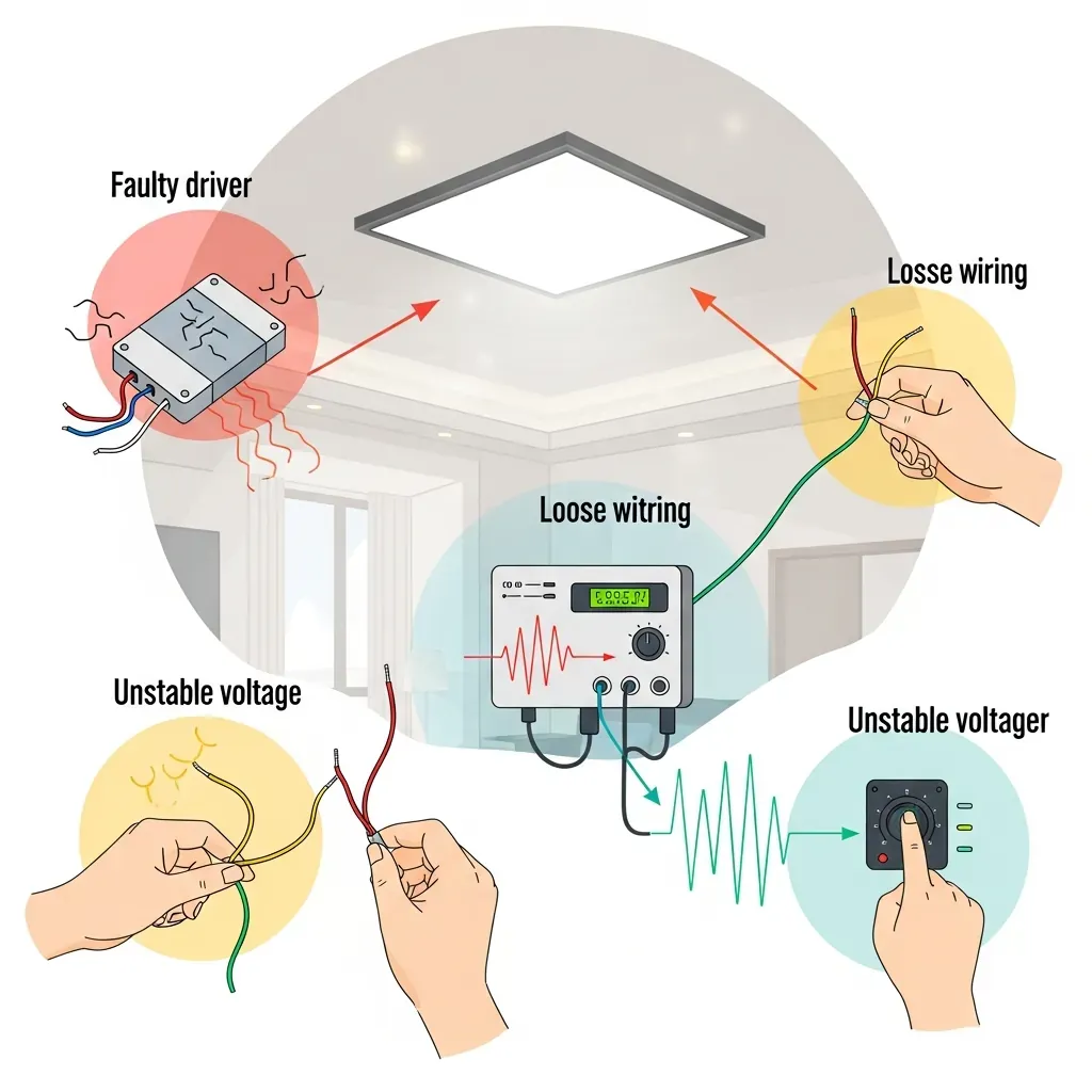 Nguyên nhân và cách khắc phục đèn LED nhấp nháy