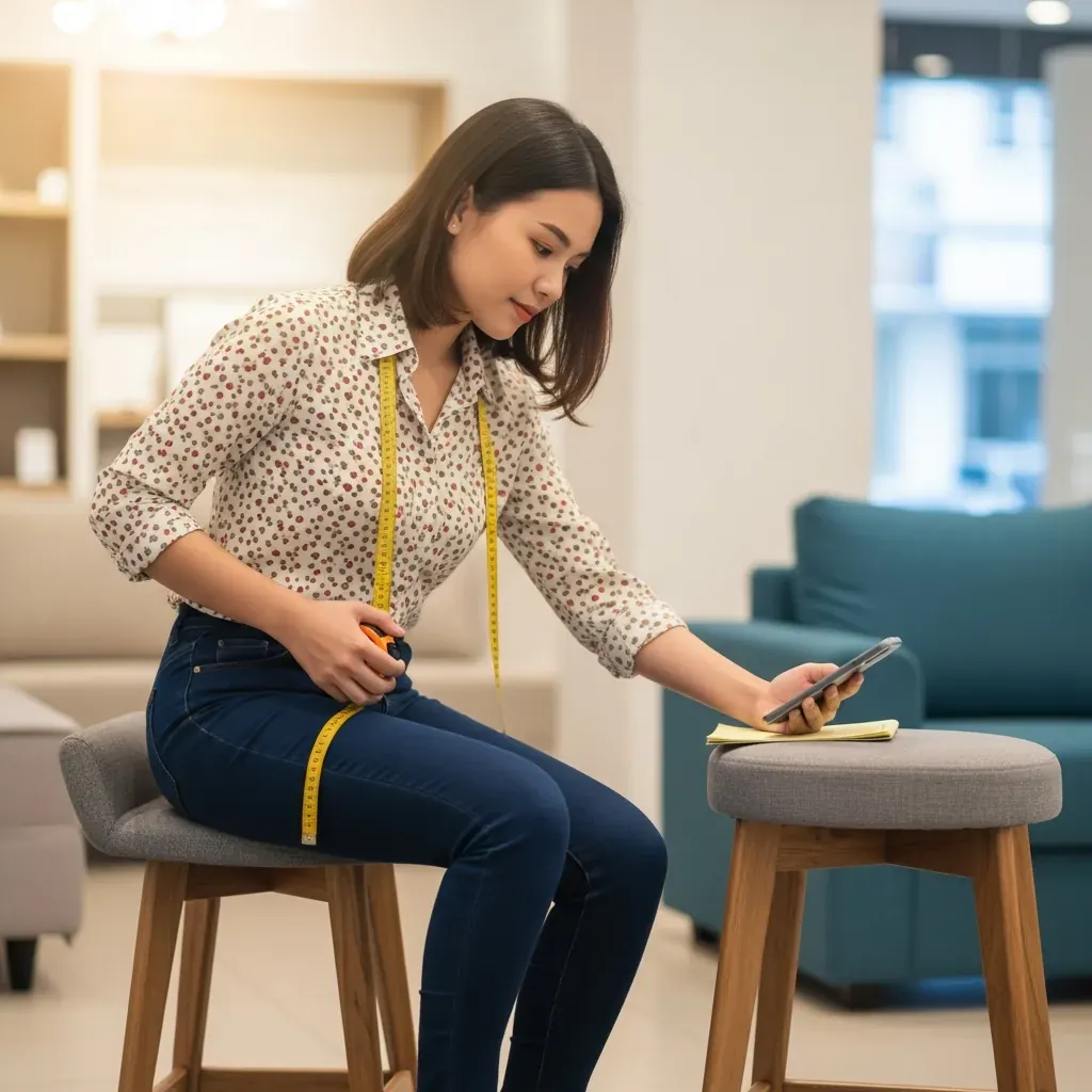 Ngồi thử và đo đạc trước khi chốt mua ghế đôn sofa