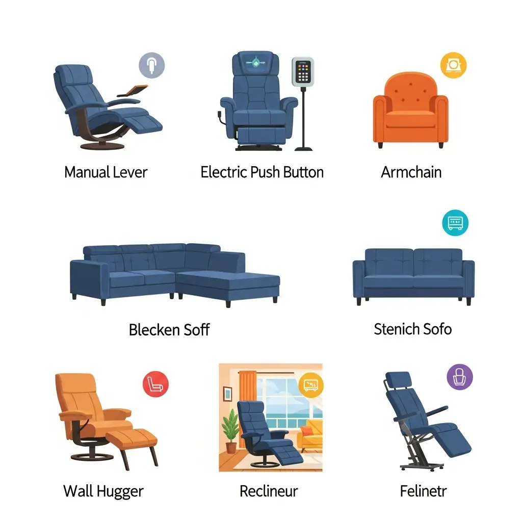 Bảy loại ghế sofa thư giãn phổ biến minh họa theo lưới