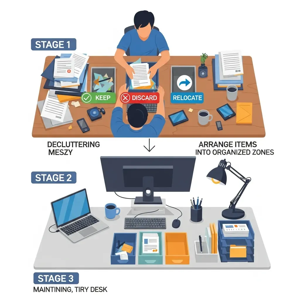 Quy trình 9 bước setup bàn làm việc qua ba giai đoạn