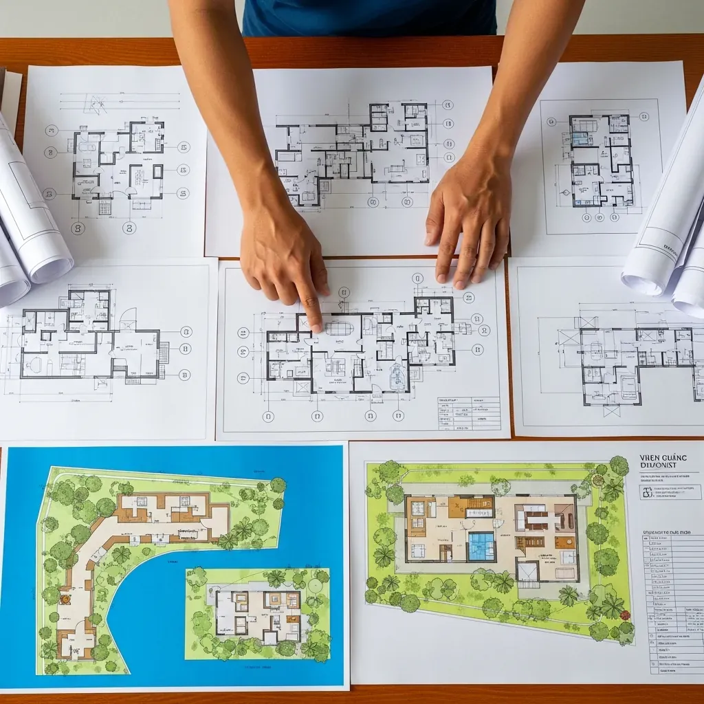 Bộ hồ sơ thiết kế biệt thự đầy đủ gồm kiến trúc, kết cấu, M&E, nội thất và sân vườn