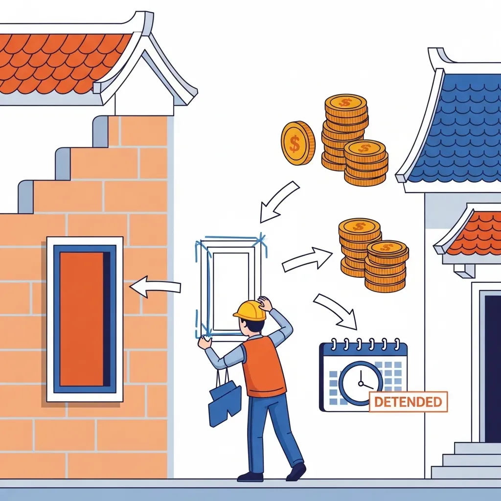 Minh họa chi phí phát sinh khi đổi thiết kế giữa lúc thi công