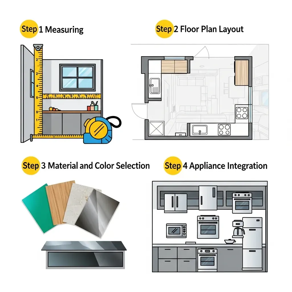 Bốn bước tự phác phương án thiết kế bếp từ đo đạc đến chọn thiết bị