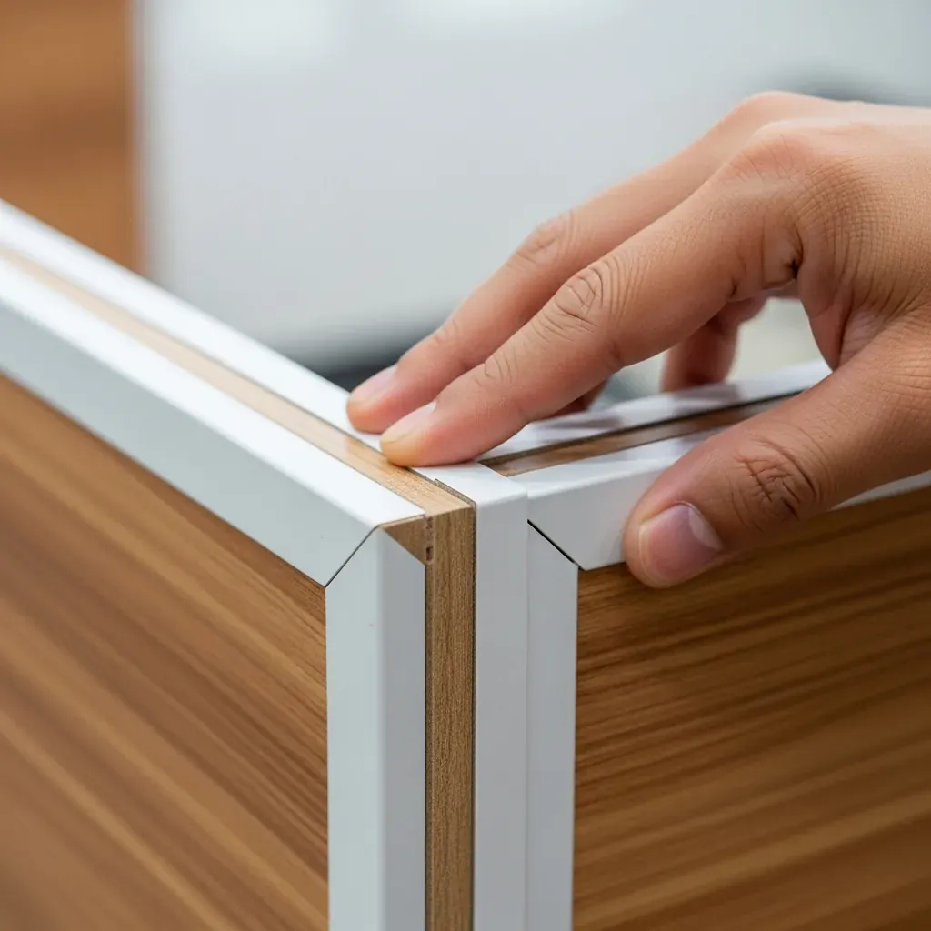 Kiểm tra cạnh cắt được dán nẹp kín của vách ngăn CNC khi nghiệm thu