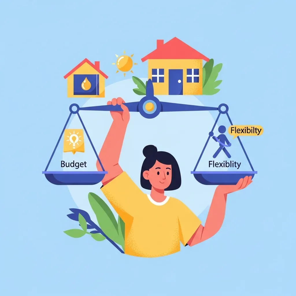 Minh họa cân bằng các nhu cầu mâu thuẫn khi chọn vách ngăn