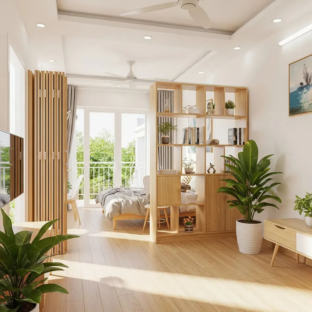 Vách ngăn di động dễ tháo lắp cho nhà thuê