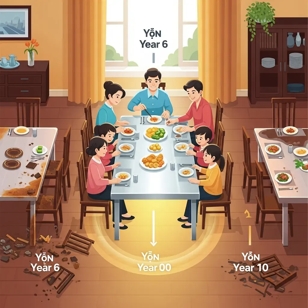 Minh họa so sánh tổng chi phí sở hữu bàn ghế inox trong 10 năm.