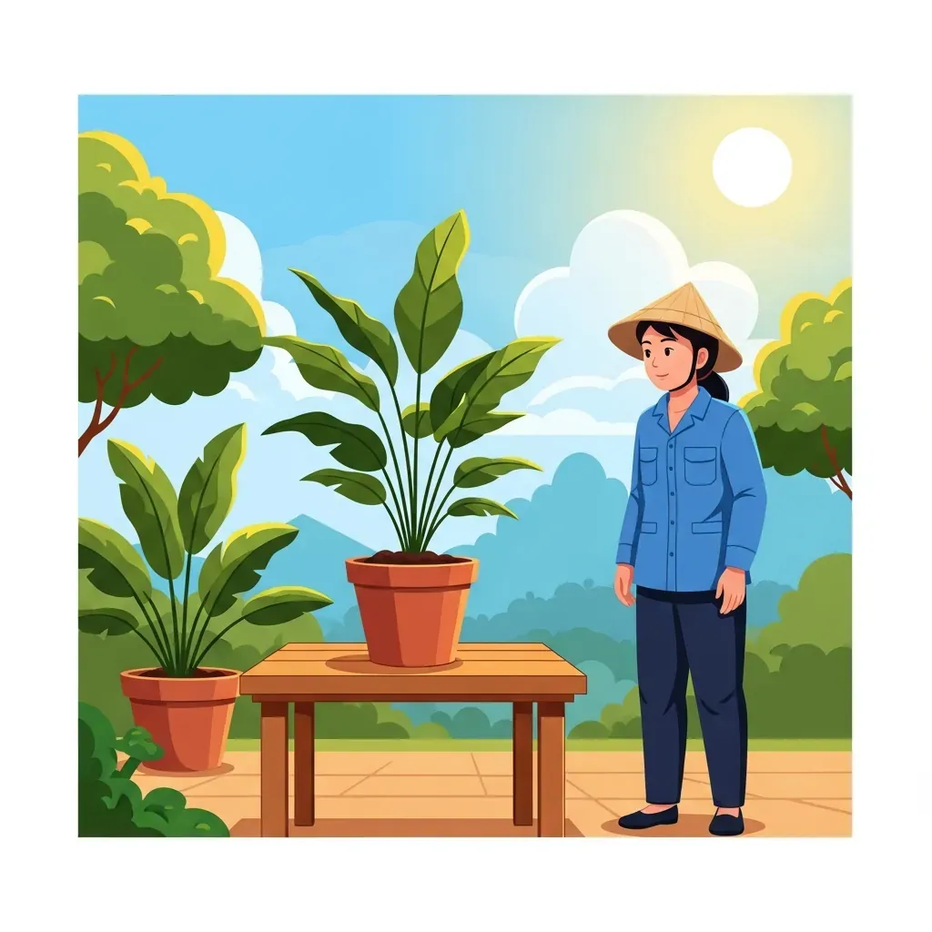 Cây mới mua được cách ly trước khi trồng vào bồn.